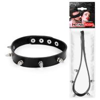 ОШЕЙНИК кожа, цвет чёрный (NTB-80357)