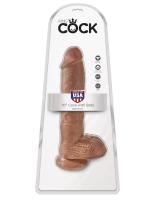 Фаллоимитатор-гигант загорелый King Cock 10 Cock with Balls (5509-22 PD)
