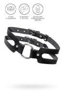 Чокер-ошейник Pecado BDSM, из двух ремешков, натуральная кожа, чёрный (УТ-00004655)