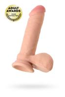 Реалистичный фаллоимитатор TOYFA RealStick Elite Leo, TPR, телесный, 20 см (0T-00016007)