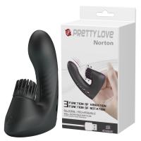 Вибронасадка на палец PrettyLove Norton с клиторальной щеточкой (BI-014661)