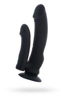 Анально-вагинальный вибратор Black & Red by TOYFA, силикон, черный, 19,5 см (0T-00008507)