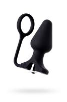 Анальная пробка с кольцом Erotist DISCOVERER, силикон, черный, 9 см, d3,7 (0T-00010974)