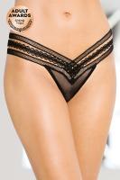 Стринги с ажурной резинкой SoftLine Collection, черный, S/M (0T-00008394)