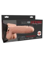 Перезаряжаемый вибрострапон Fetish Fantasy 7 Hollow Rechargeable Strap-on with Balls (3391-21 PD)