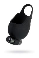 Чехол для мошонки Erotist Attraction с эрекционным кольцом и вибрацией, силикон, черный, 6,5 см (0T-