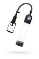 Помпа для пениса Штучки-дрючки вакуумная, с манометром, чёрная, 20 см (0T-00011316)