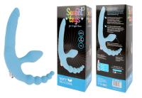 ВИБРОМАССАЖЁР (СТРАПОН АНАТОМИЧЕСКИЙ) L 70x100x150 мм D 16x21x30x29x34 мм, цвет голубой (ST-40185-12