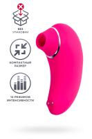 Вакуум-волновой бесконтактный стимулятор клитора, силикон, розовый, 10 см (УТ-00003606)