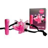 Вибратор бабочка BUTTERFLY VIBE на ремешках L 80 мм D 22 мм, 7 режимов вибрации (EE-10024)