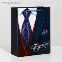 ПАКЕТ ЛАМИНАТ ПОЗДРАВЛЯЮ! 18х23х8 см, (2584259)