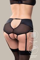 Эротические трусики-пояс для чулок Waname Elegance с высокой посадкой черные (42-44) (УТ-00004363)