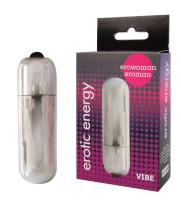 Вибратор мини ПУЛЯ цвет серебро L 55 мм D 17 мм (EE-10184)