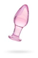 Анальная втулка Sexus Glass, стекло, розовая, 10 см, d 4 см (00138504)
