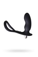 Стимулятор простаты Levett Meganс дополнительным кольцом, силикон, черный, 10,8 см (0T-00008817)