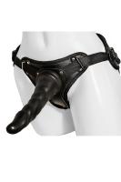 Страпон LoveToy с поясом Harness, с 2 насадками, neoskin, черный, 17,5 см (0T-00010992)