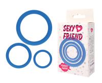 КОЛЬЦО ЭРЕКЦИОННОЕ цвет синий, набор 3 шт (SF-70242-13)