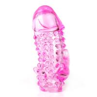 Насадка на фаллос роз. без вибрации с коготком для стимуляции клитора и ануса (00113C-2)