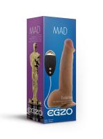 ВИБРОМАССАЖЕР РЕАЛИСТИК EGZO С ВЫНОСНЫМ ПУЛЬТОМ L 205 мм D 50 мм киберкожа, (DVR002)