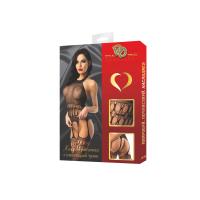 Кэтсьюит cо стразами с открытой попой и имитацией чулок (DJ2529B)