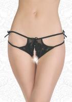 СТРИНГИ ЖЕНСКИЕ С ЖЕМЧУГОМ разм. 50-52, цвет черный (2834)