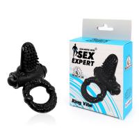 КОЛЬЦО ЭРЕКЦИОННОЕ с вибрацией, D 27 мм, цвет чёрный (SEM-55119 )