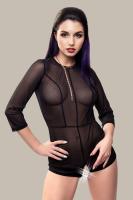 Эротический комбинезон Waname Preciosity с рукавами ¾ черный (42-44) (УТ-00004353)