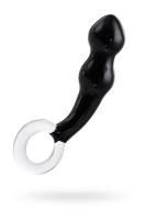 Стимулятор простаты Sexus Glass, стекло, черный, 17 см (0T-00007356)