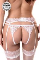 Эротический комплект Erolanta Deborah: пояс для чулок и трусики, белый (42-44) (УТ-00004526)