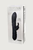 Twister Вибратор-ротатор с клиторальным стимулятором, черный (11249)