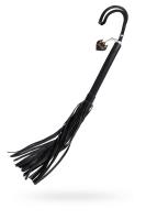 Плеть Pecado BDSM, чёрная рукоять, чёрные хлысты, натуральная кожа (УТ-00002667)