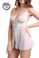 Комбинация бэби-долл с разрезом спереди Erolanta Nataliya, белый (46-48) (УТ-00004402)