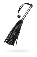 Плеть большая Pecado BDSM, металлическая рукоять, чёрные хлысты, натуральная кожа (УТ-00002672)