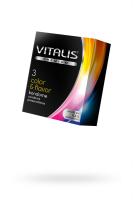 Презервативы Vitalis, premium, цветные, аромат, 18 см, 5,3 см, 3 шт. (0T-00010001)
