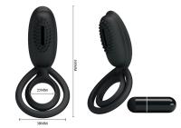 Насадка с вибрацией ESTHER (кольцо эрекционное) цвет чёрный (BI-026218)