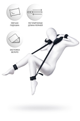 Стропа фиксирующая Anonymo #0701 с подушкой, велюр, черная, 127 см (УТ-00002445)