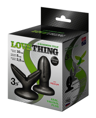 Анально - вагинальный плаг A BLOOMING TILUP 3, L 100 мм , D 50 мм, цвет чёрный (429703)