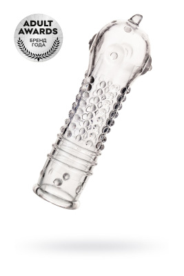 Насадка на пенис TOYFA A-Toys, TPR, прозрачный, 14,7 см (0T-00010437)