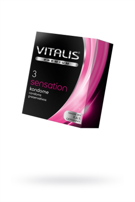 Презервативы Vitalis, premium, sensation, кольца, точечные, 18 см, 5,3 см, 3 шт. (0T-00010005)