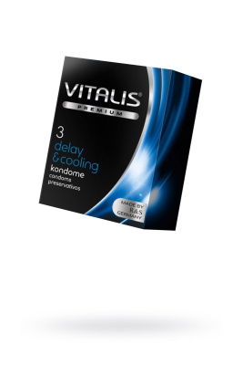 Презервативы Vitalis, premium, охлаждающий, 18 см, 5,3 см, 3 шт. (0T-00005027)